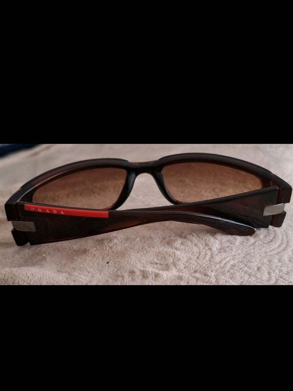 Prada Sport SPS 06E Brown Shield Wrap Sunglasses Made in Italy Authentic Y2k - Picture 5 of 8